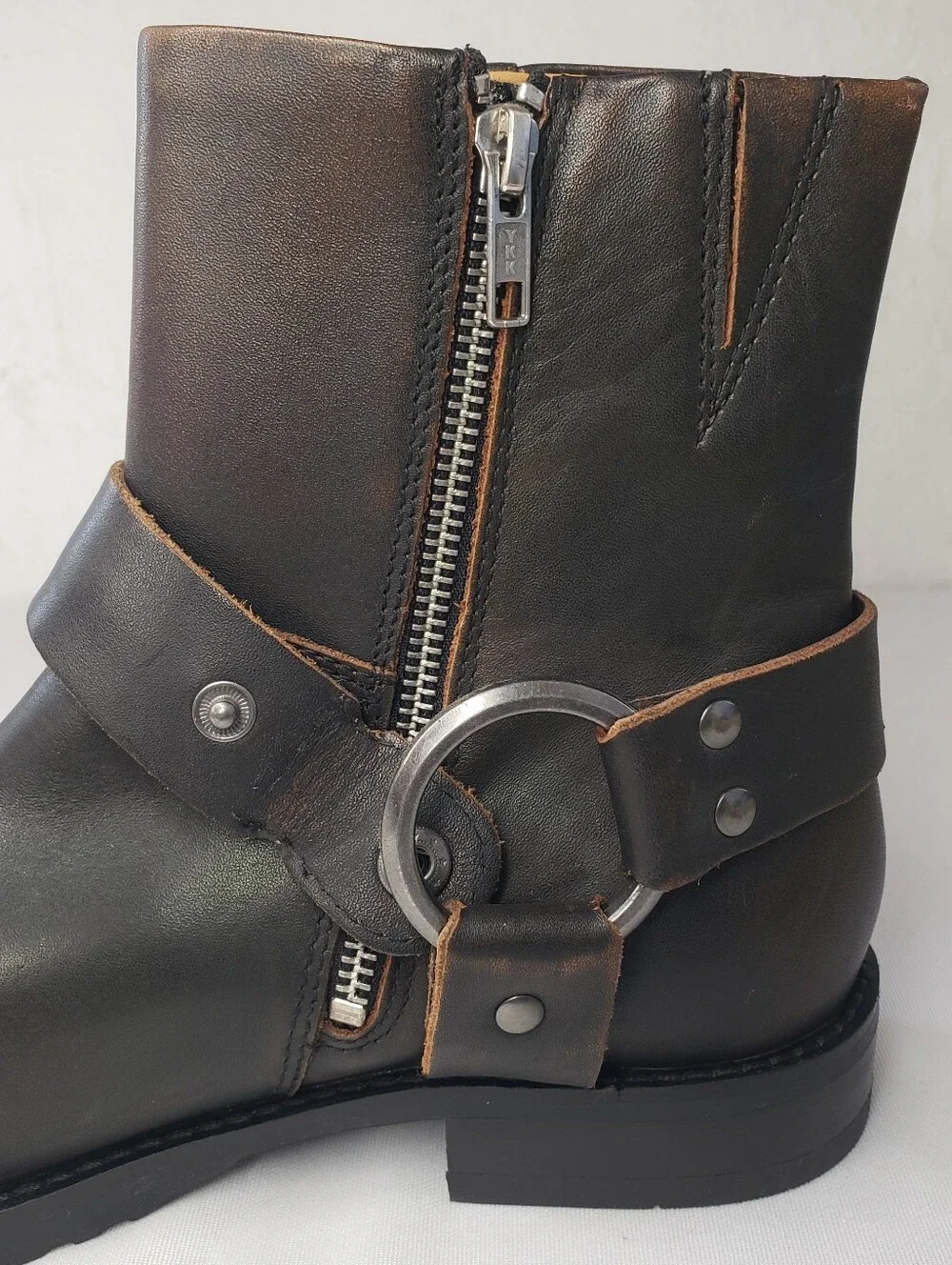 Frye SINGLE RIGHT BOOT ONLY Brown Leather Harness REPLACEMENT AMPUTEE